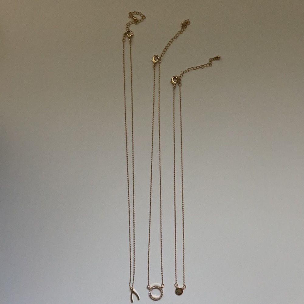 Wishbone Chic Layering Necklace Rhinestone Set - Picture 9 of 10